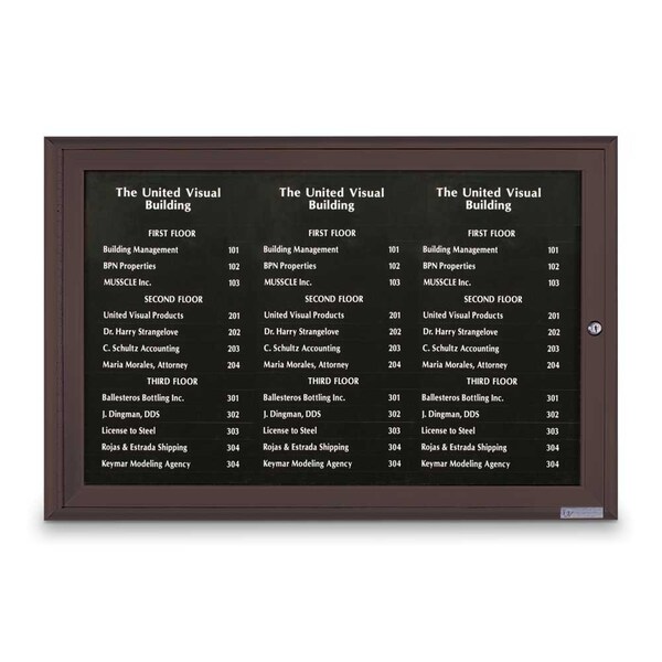 Outdoor Enclosed Combo Board, 72"x36", Satin Frame/Burgundy & Cloud